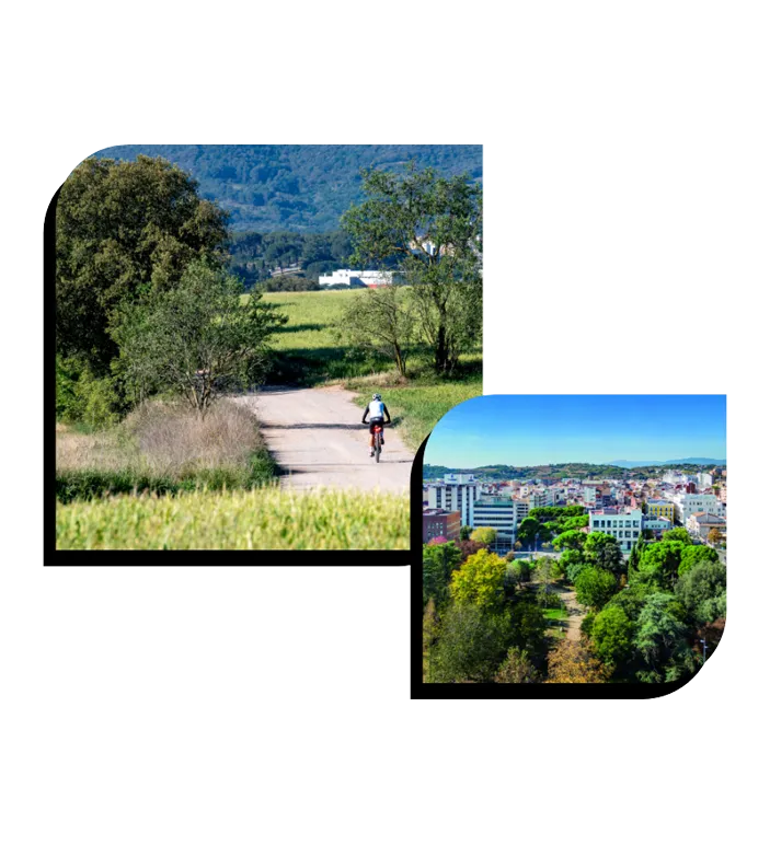 Foto 1: Serra de Llevant - Foto 2: Parc de Torras i Villà de Granollers