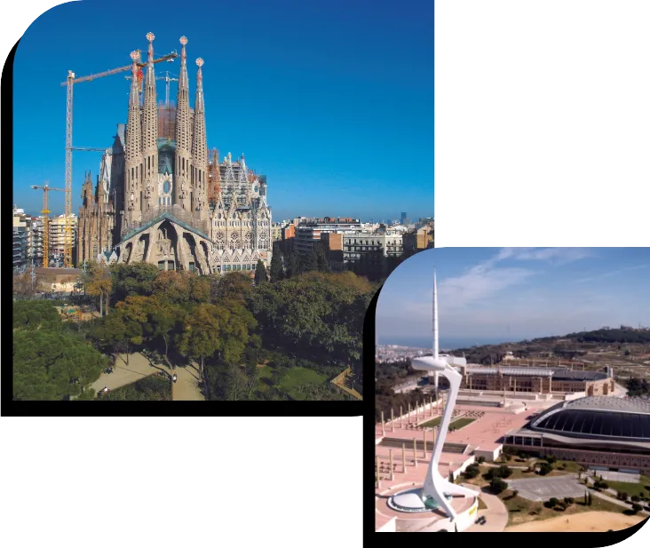 Temple de la Sagrada Família. Vista general. Autoria: Vicente Zambrano González. / L’Anella Olímpica de Montjuïc, a Barcelona Temple de la Sagrada Família. Vista general. Autoria: Vicente Zambrano González. / L’Anella Olímpica de Montjuïc, a Barcelona