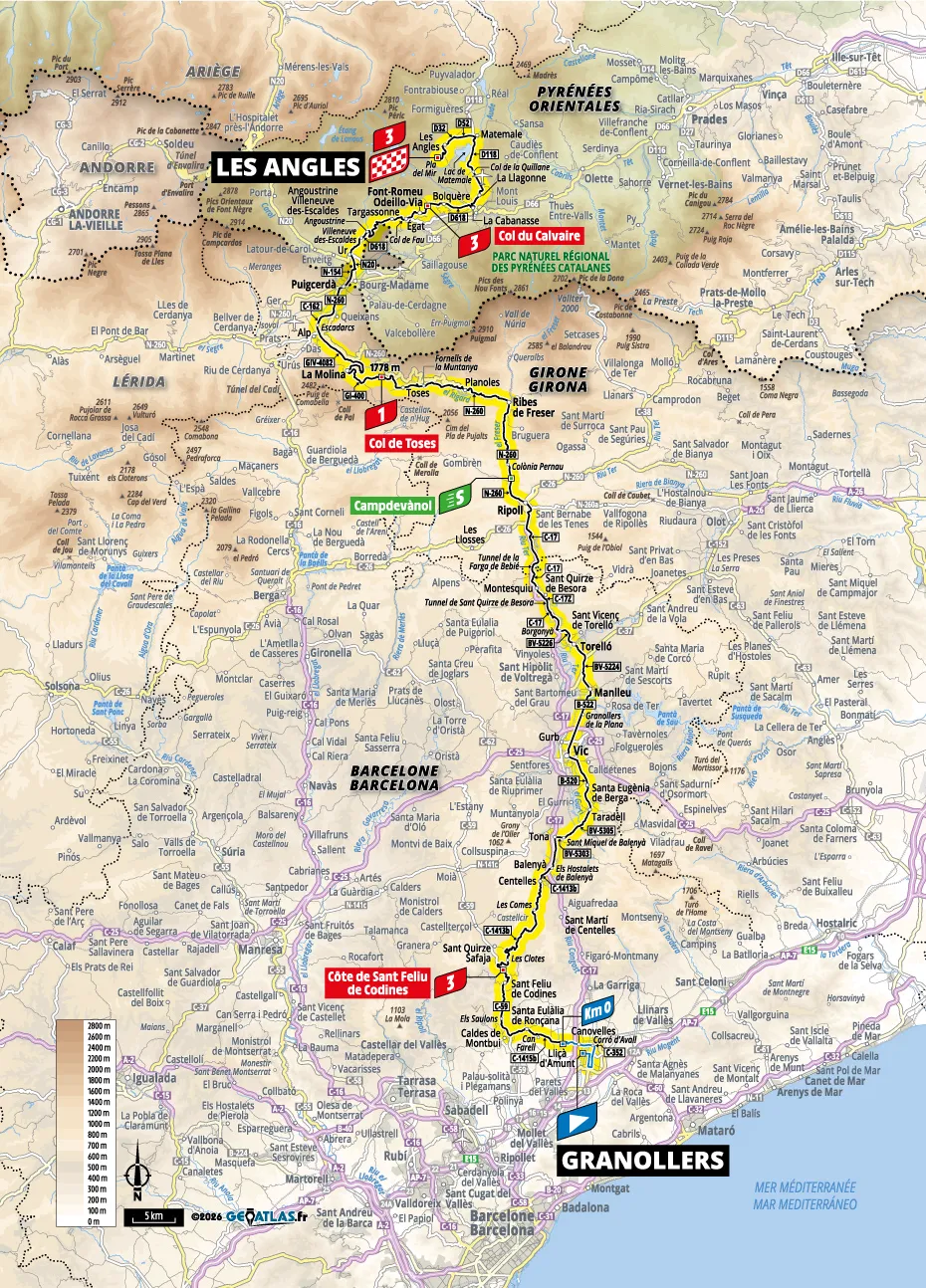 Carte du parcours de l’étape 3